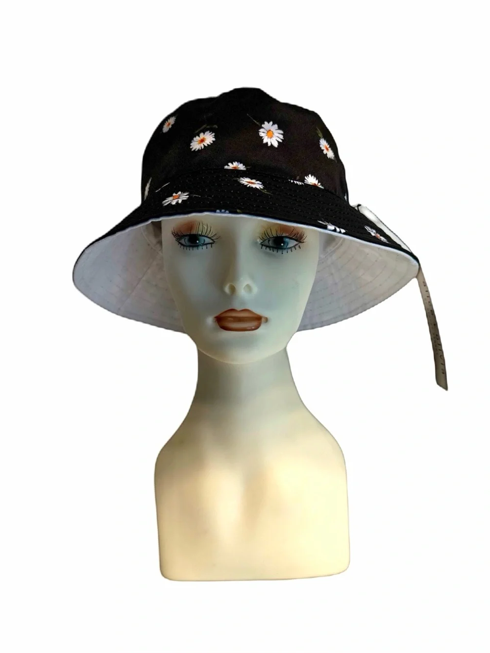 Alice + Olivia by Stacey Bendet black reversible daisy print bucket hat NWT